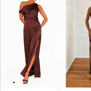 NWT show me your mumu Brown One-Shoulder Dress